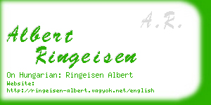 albert ringeisen business card